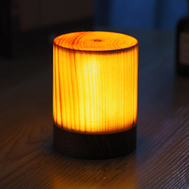 LED Tafellamp met Accu en Touch Control met houtlook