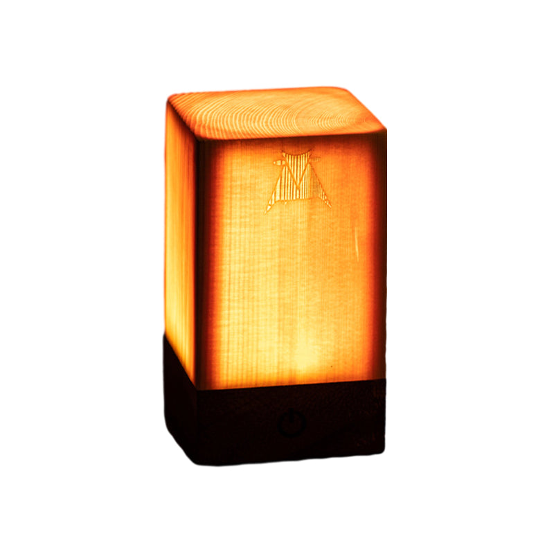 LED Tafellamp met Accu en Touch Control met houtlook