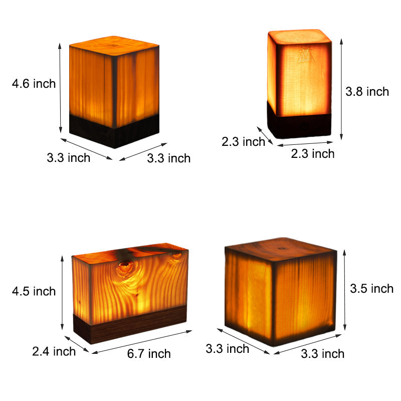 LED Tafellamp met Accu en Touch Control met houtlook