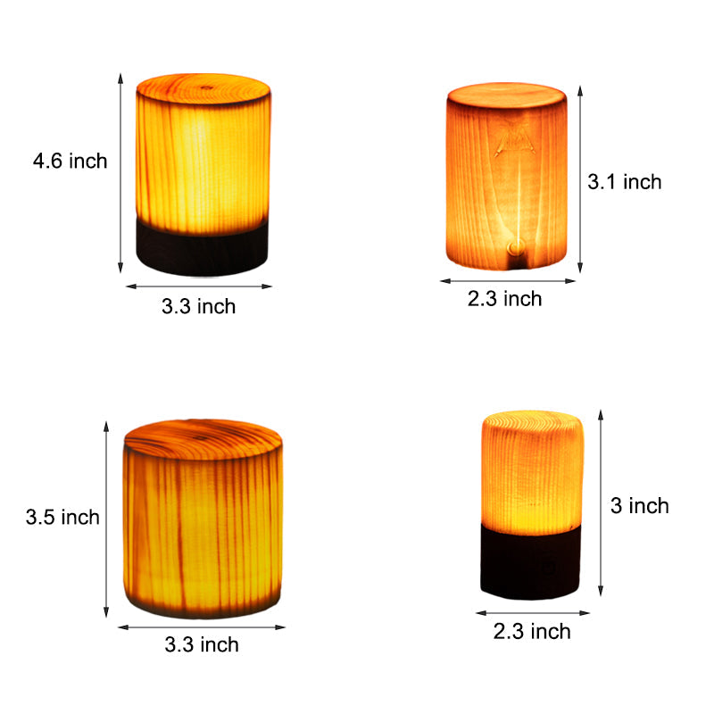 LED Tafellamp met Accu en Touch Control met houtlook