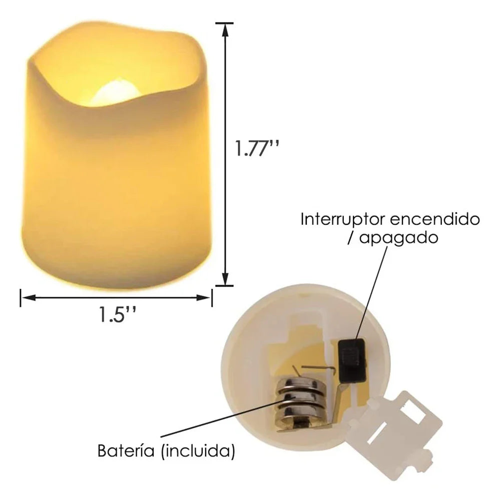 Set van 24 stuks  LED Kaars lichten