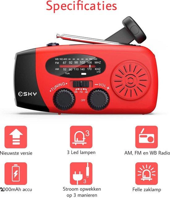 Noodradio met Zaklamp en Powerbank