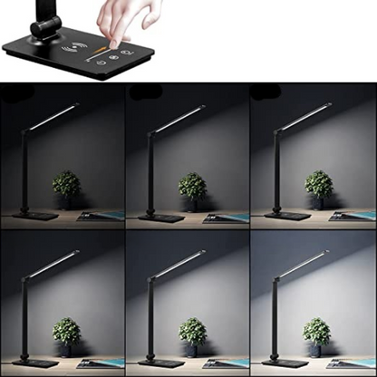 LED Bureau Lamp - Met Draadloze Oplader en Touch Control