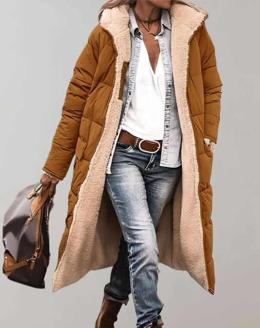 Warme wintertrenchcoat met teddy binnenkant