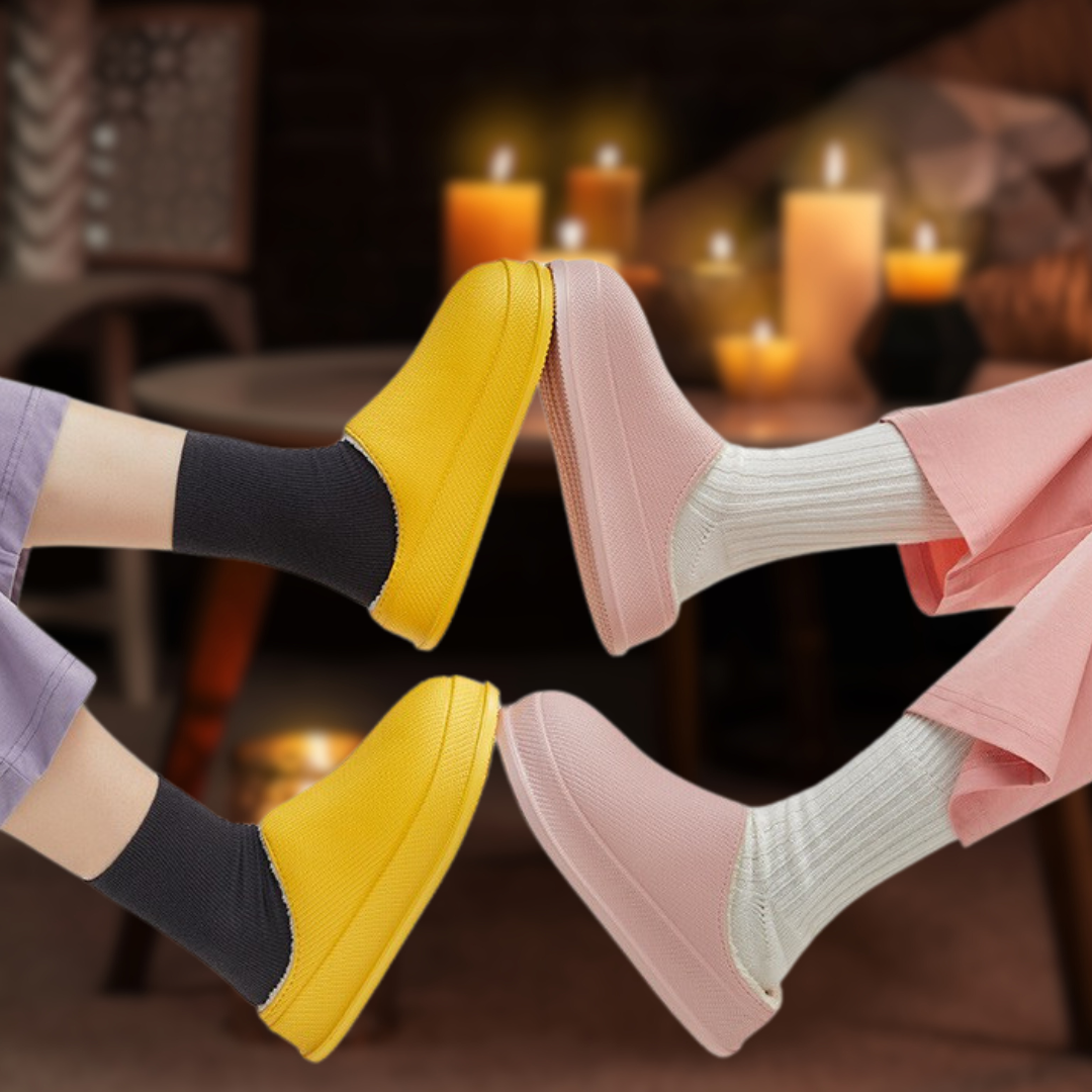 Warme Slippers met Teddy voering, vochtbestendig van de buitenkant